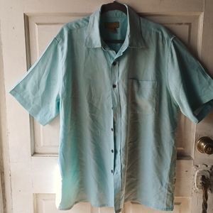 CABANA Blue and Green Dress Shirt size XLARGE